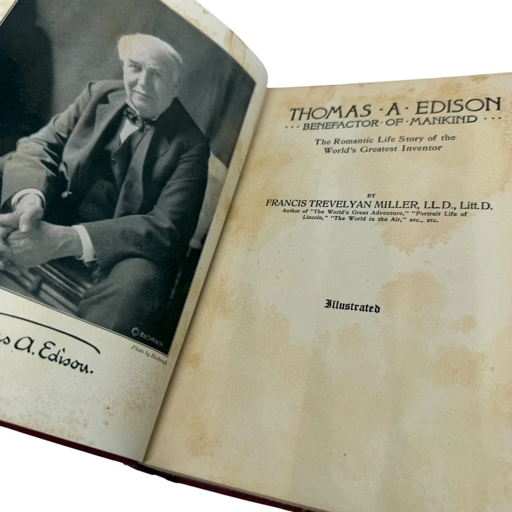 Thomas A Edison Benefactor of Mankind Francis Trevelyan Miller 1931 Book Vintage